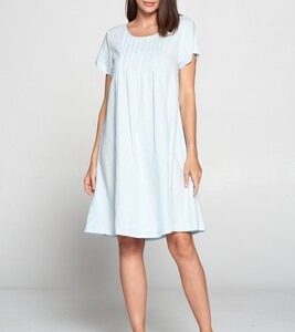 LD1200 Cap Sleeve Pleated Dress