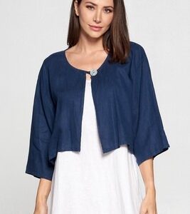 HLT348 Short Bolero Button Top *Plus Size*