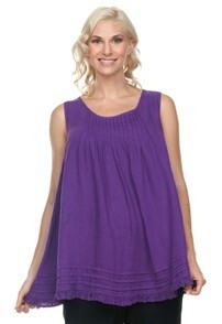 HLT645 Sleeveless Pleated Tank