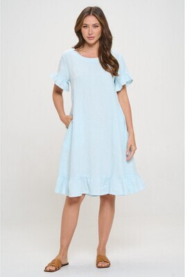 HLD1239 Short Sleeve Ruffle Dress