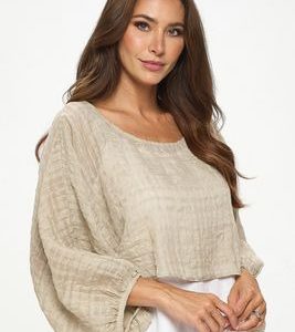 CR2-570 Elastic Sleeve Bolero Top