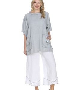 HLT662 Pullover Top with Merrow Hem