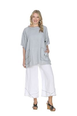 HLT662 Pullover Top with Merrow Hem