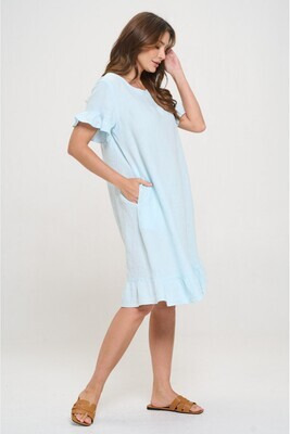 HLD1239 Short Sleeve Ruffle Dress - Image 2