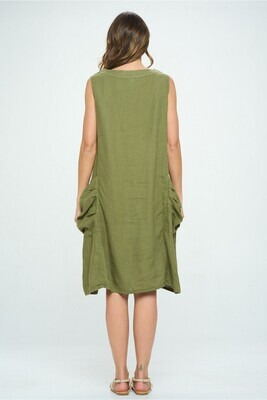 HLD1065 Round Neck Sleeveless Mid Length Dress - Image 6