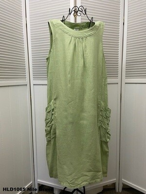 HLD1065 Round Neck Sleeveless Mid Length Dress - Image 5