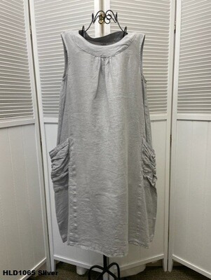 HLD1065 Round Neck Sleeveless Mid Length Dress - Image 4