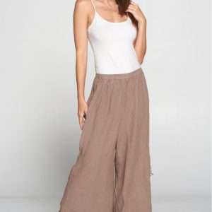 FBP17 Wide Leg Drawstring Side Pocket Pant